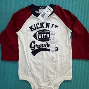 Kick It With Grandpa Bodysuit - Red and White
